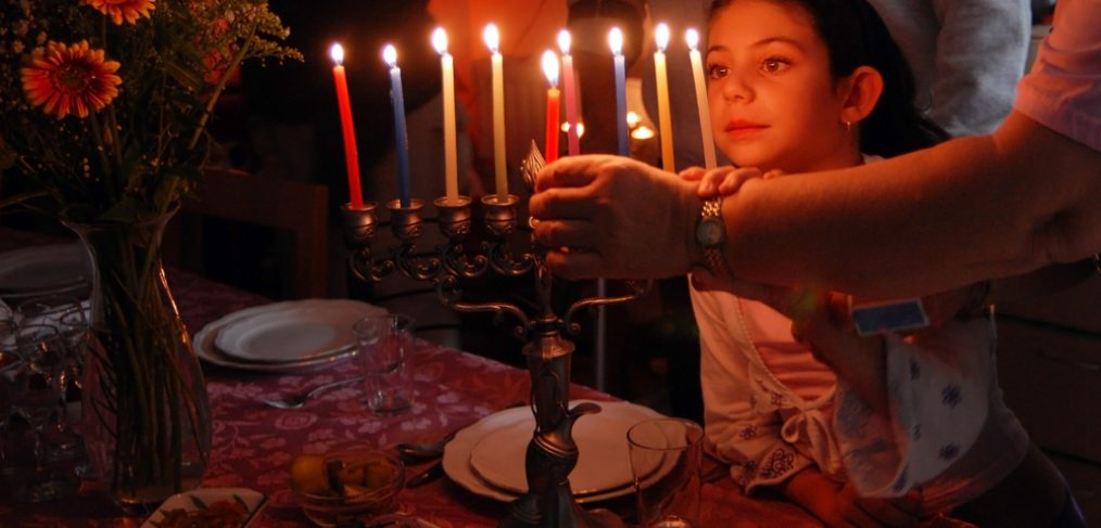 Hannukah with candles