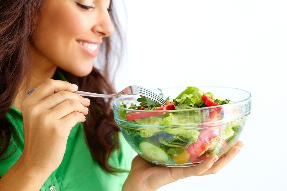 Woman having a salad