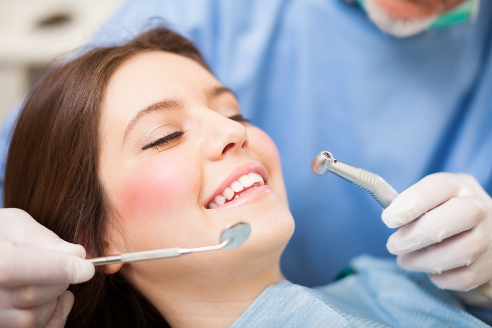 Woman with dentist