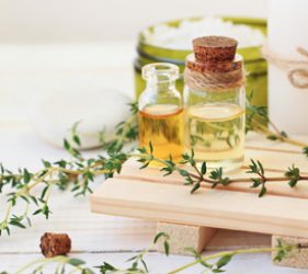Small vials of botanical oils